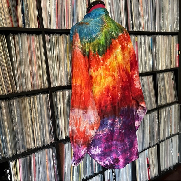 Ice dyed silk black velvet syf bolt stealie grateful company dead sphere ♻️🌈⚡️ - Picture 5 of 15